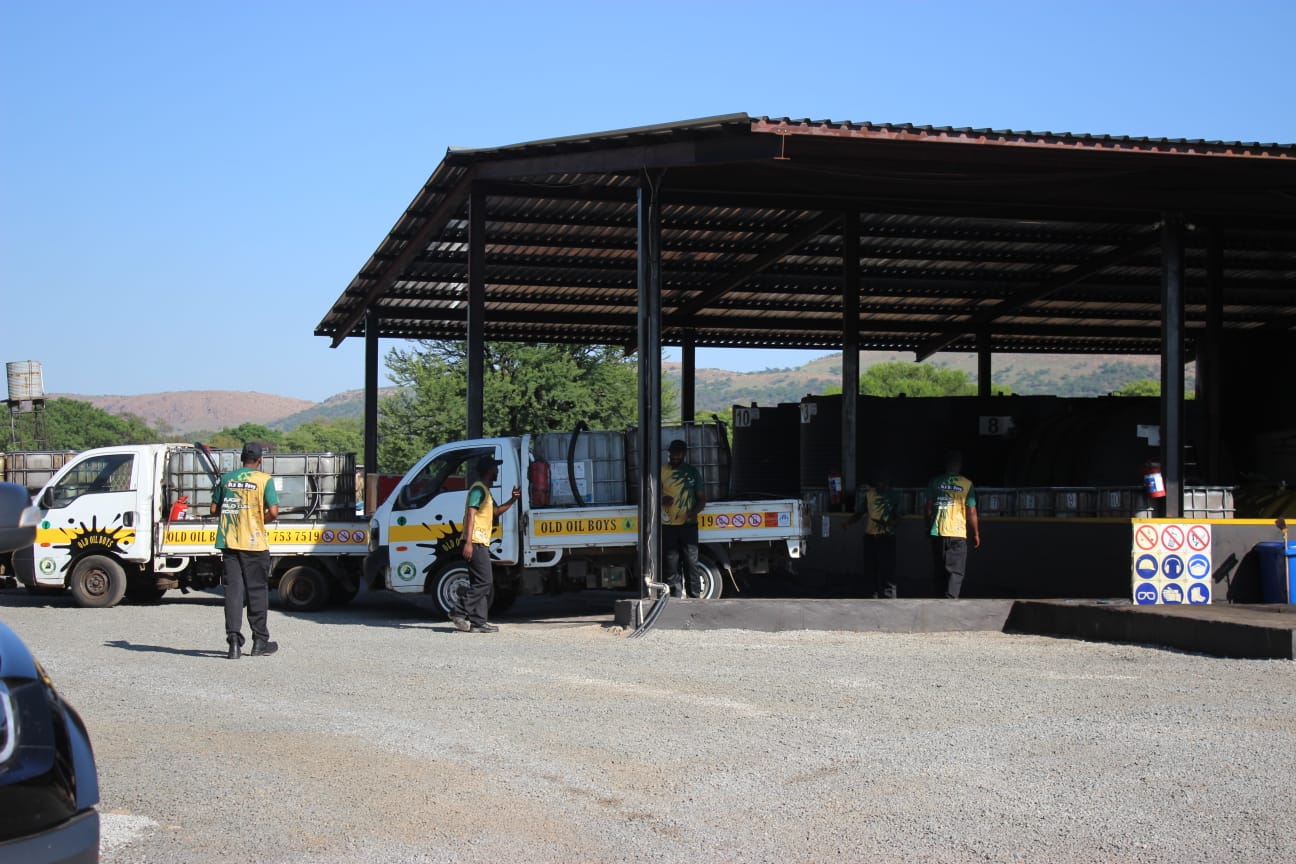Old Oil Boys depot and collection vehicles