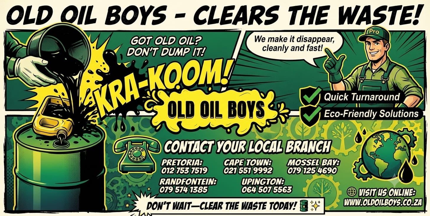 Old Oil Boys clears the waste — call your local branch for responsible oil collection